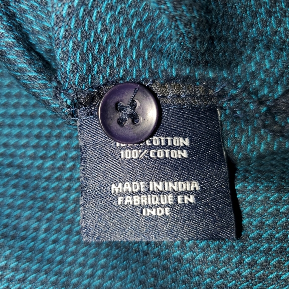 Daniel Hechter Men's Large Navy Blue  Patterned  Polo Shirt Double Mercerized - Picture 4 of 7